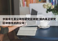 中国有几家公司在研究区块链[国内真正研究区块链技术的公司]